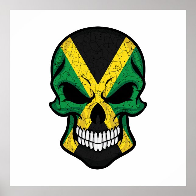 Jamaica lächelt Schädelflagge Poster (Vorne)
