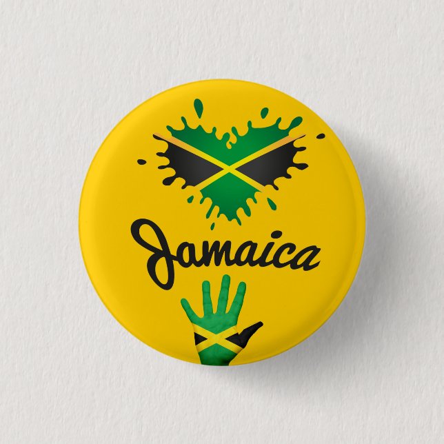 Jamaica Liebe Jah Rastafari Reggae Rasta Button (Vorderseite)