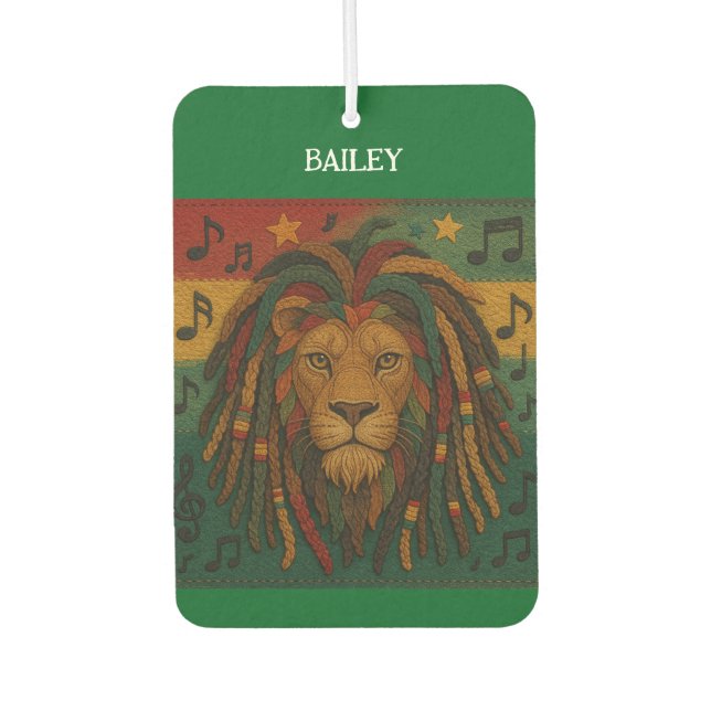 Jamaica Lion Personalisiert Name Autolufterfrischer (Vorderseite)