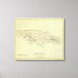 Jamaica Lithographed Karte Leinwanddruck