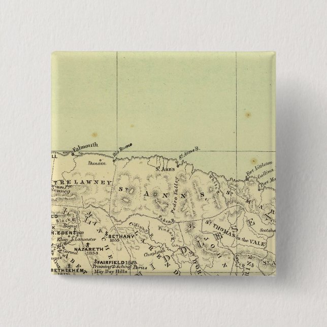 Jamaica Lithographische Karte Button (Vorderseite)