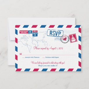 JAMAICA Luftpost-Hochzeits-RSVP RSVP Karte
