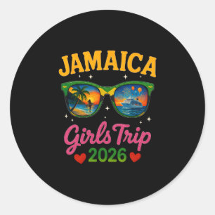 Jamaica Mädchen Reise 2026 Passende Familien Kreuz Runder Aufkleber