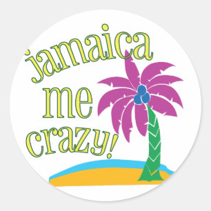 Jamaica Me Crazy Runder Aufkleber