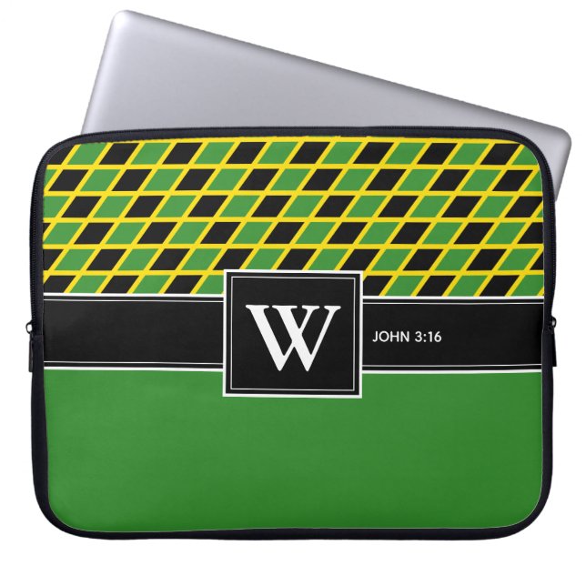 JAMAICA Monogram Christlich Scripting-Notebook Laptopschutzhülle (Vorderseite)