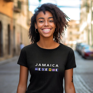 Jamaica Nautical Maritime Segelfahnen dunkle Farbe T-Shirt