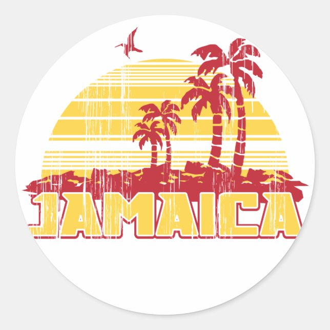 Jamaica Paradise Runder Aufkleber (Vorderseite)