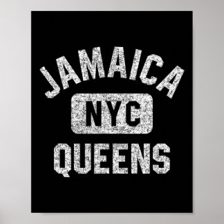 Jamaica Queens Nyc Gym Style gestresster weißer Pr Poster