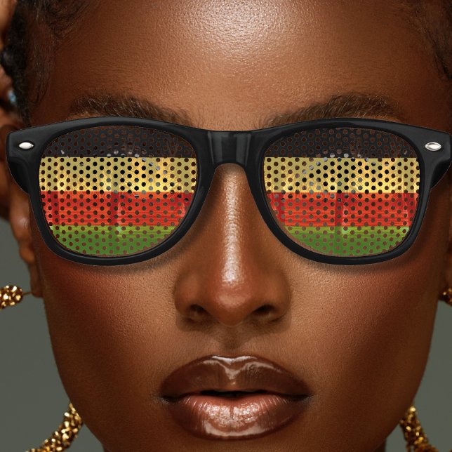Jamaica Rasta Colors Caribbean Island Beach Partybrille (jamaica rasta colors beach palm tree sunglasses)