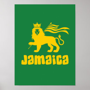 Jamaica Rasta Lion Poster
