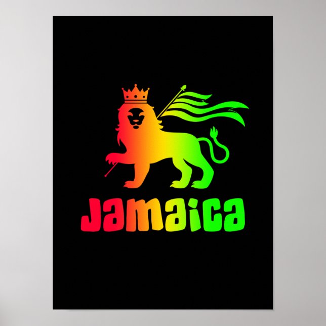 Jamaica Rasta Löwe  Poster (Vorne)