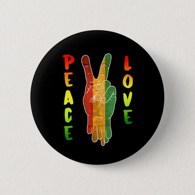 Jamaica Reggae Music Rasta Pride Peace Liebe Button (Vorderseite)