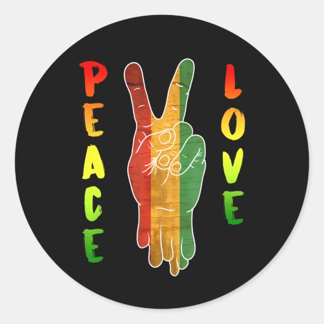 Jamaica Reggae Music Rasta Pride Peace Liebe Runder Aufkleber (Vorderseite)
