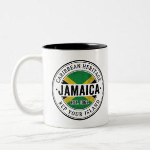 Jamaica-Reisepass-Stempel Karibisches Erbe Zweifarbige Tasse