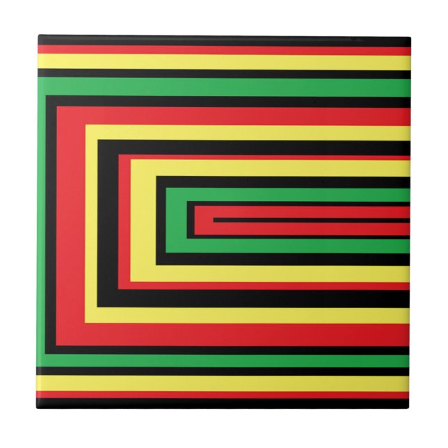 JAMAICA Roots Farben Fliese (Vorderseite)