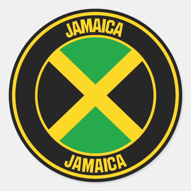 Jamaica Round Emblem Runder Aufkleber (Vorderseite)