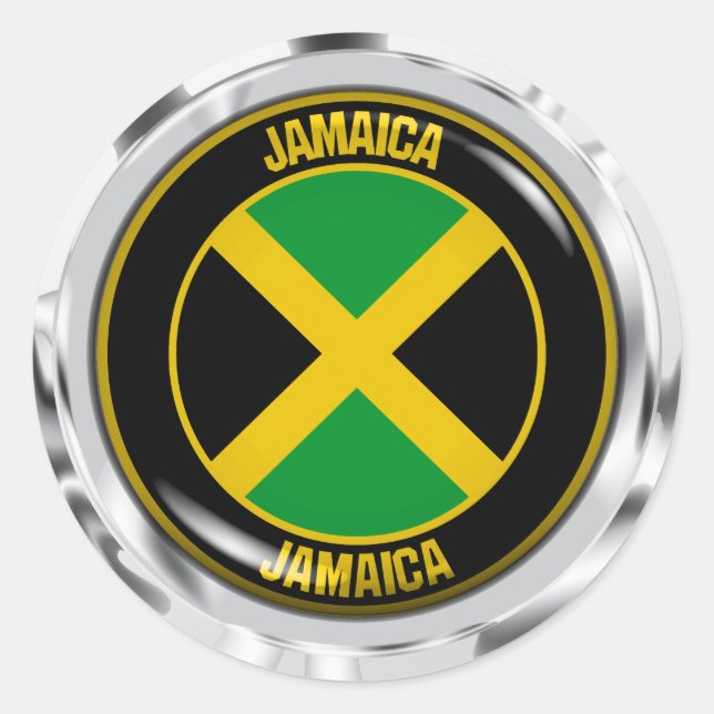 Jamaica Round Emblem Runder Aufkleber (Vorderseite)