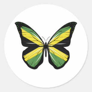 Jamaica-Schmetterlingsflagge Runder Aufkleber