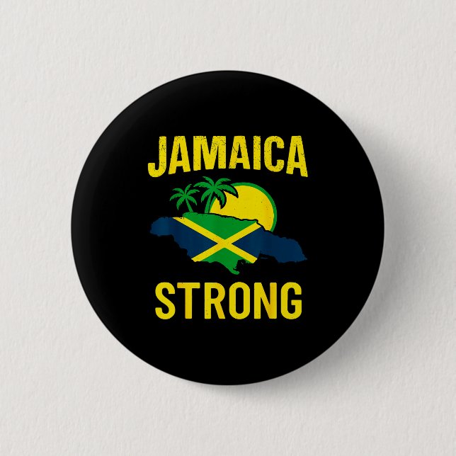 Jamaica Strong I Love Jamaican Flag Heart Women Me Button (Vorderseite)