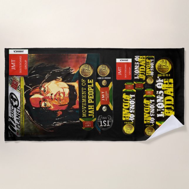 JAMAICA TRIBE OF JUDAH Beach Towel Strandtuch (Vorderseite)