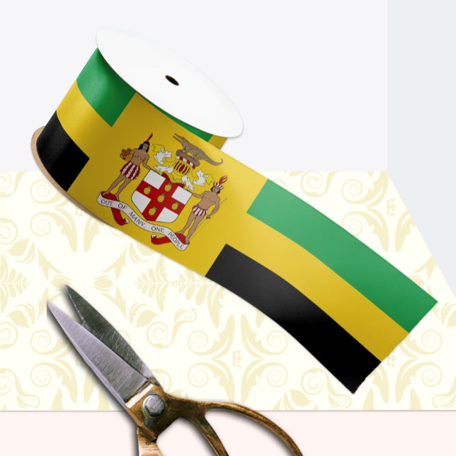 Jamaica Tricolor Ribbon, Emblem, Jamaikaner Ripsband (Von Creator hochgeladen)