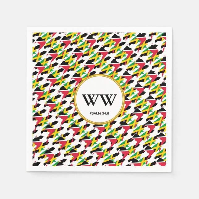 JAMAICA TRINIDAD FLAG Geburtstagsduales Party Serviette (Vorderseite)