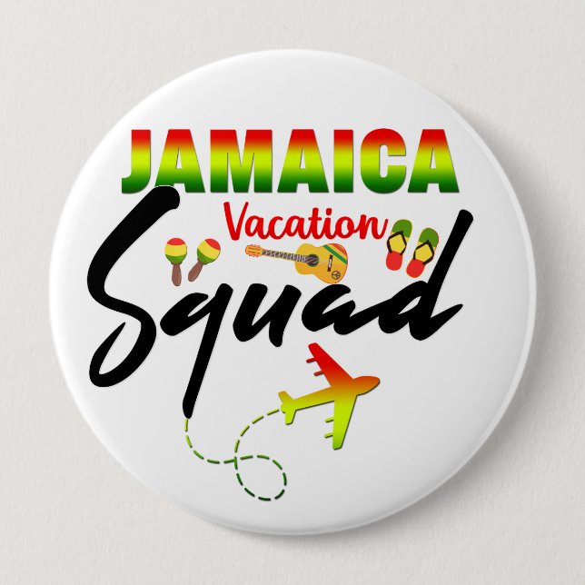Jamaica Vacation Squad Group Matching Reggae Button (Vorderseite)