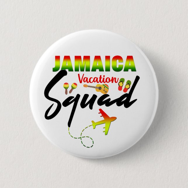 Jamaica Vacation Squad Group Matching Reggae Button (Vorderseite)