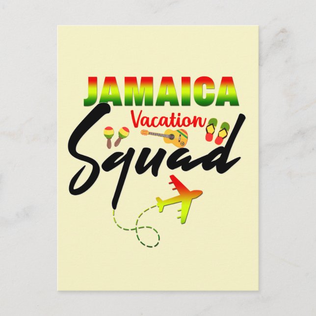 Jamaica Vacation Squad Group Matching Reggae Postkarte (Vorderseite)