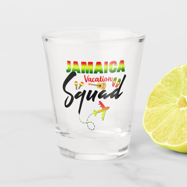 Jamaica Vacation Squad Group Matching Reggae Schnapsglas (Vorderseite)