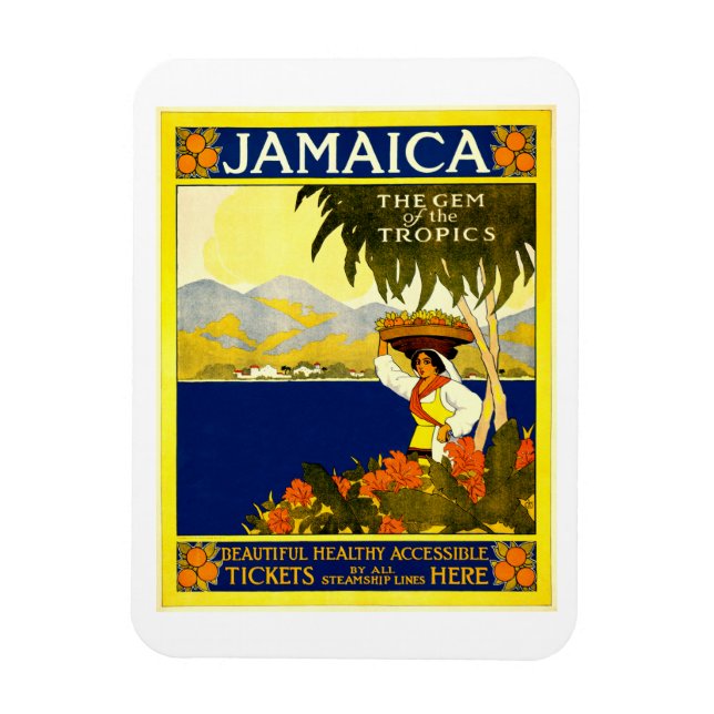 Jamaica Vintage Travel Poster Magnet (Vertikal)