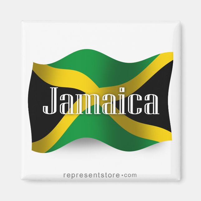 Jamaica Wave Flag Magnet (Vorne)
