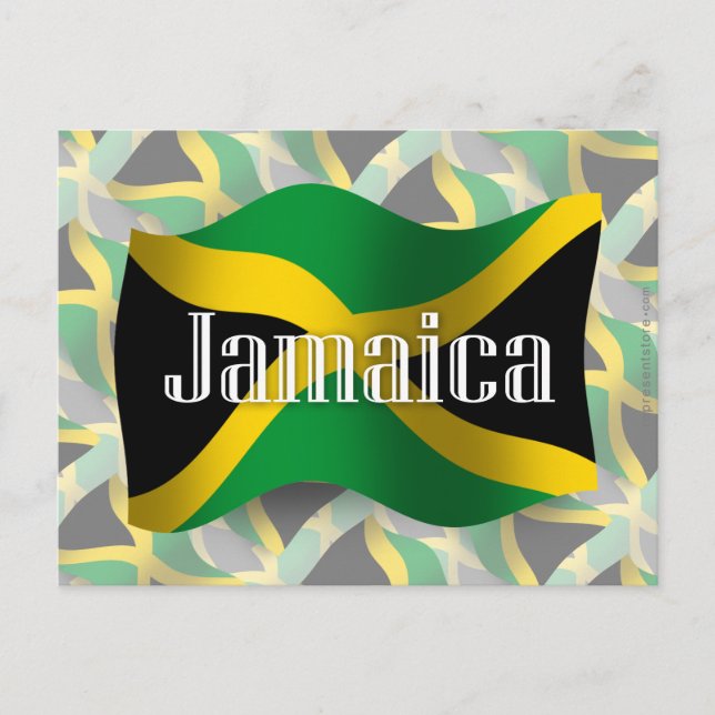 Jamaica Wave Flag Postkarte (Vorderseite)