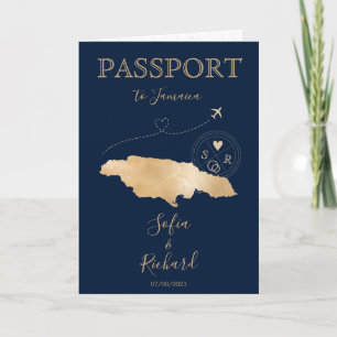 Jamaica Wedding Destination Passport QR Code Einladung