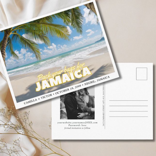 Jamaica Wedding Destination Save the Date Postcard Postkarte (Jamaica Wedding Destination Save the Date Postcard
)
