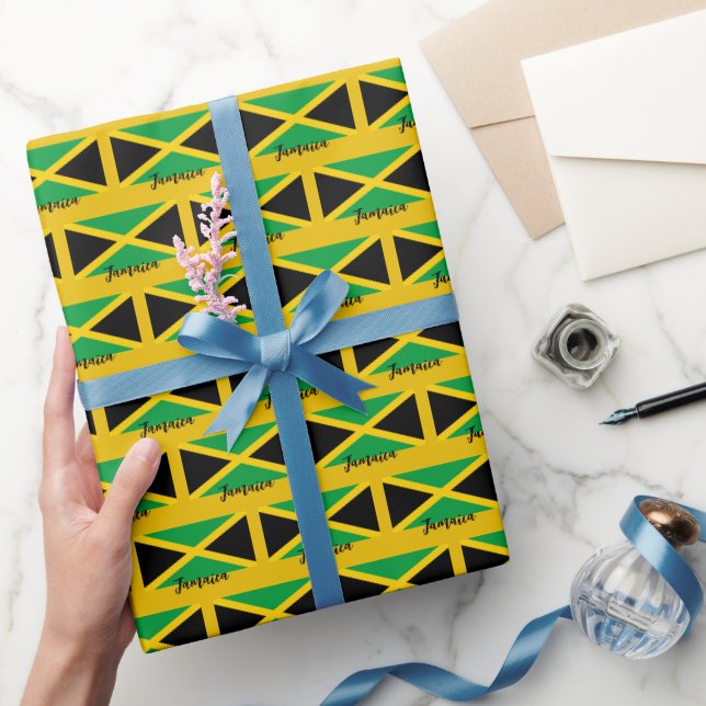 Jamaica Wrapping Paper, Jamaikanischer Flaggenpatr Geschenkpapier (Schenken)