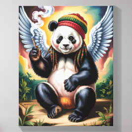 Jamaican Angel Panda takes a break on a Leinwand Fotofliese