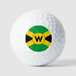 Jamaican Flag Add Your Initial Monogram Golfball