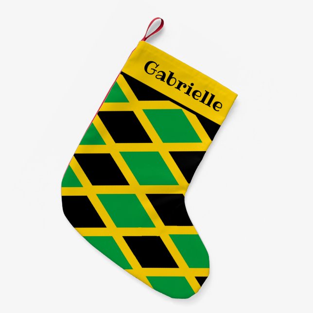 Jamaican Flag Patterned Kleiner Weihnachtsstrumpf (Vorderansicht (hängend))