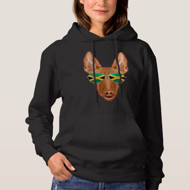 Jamaican Flag Pharaoh Hound Dog Jamaica Pocket Hoodie (Vorderseite)
