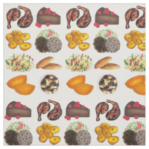 Jamaican Foods Caribbean Island Cuisine Print Stoff