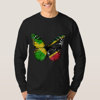 Jamaican Kittian Flag Butterfly T-Shirt