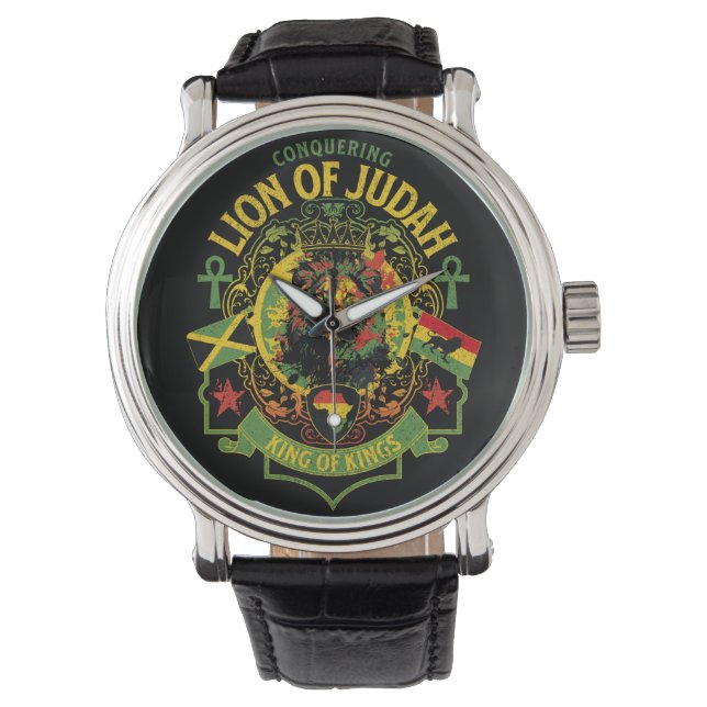 Jamaican Lion Watch Armbanduhr (Vorderseite)