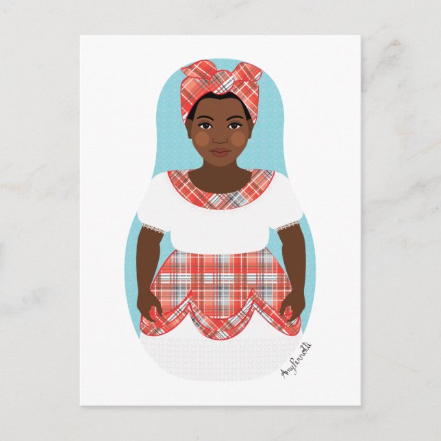 Jamaican Matryoshka Postcard Postkarte (Vorderseite)