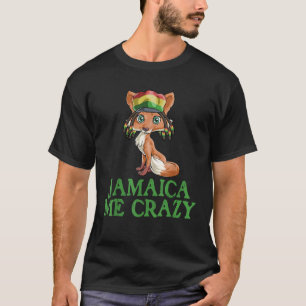 Jamaican Me Crazy Flag Fox Fair Funny Reggae Gesch T-Shirt