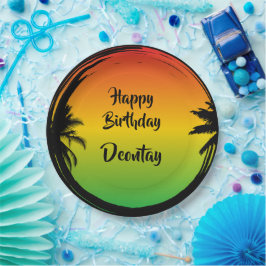 Jamaican Rasta Reggae Caribbean Geburtstag Pappteller