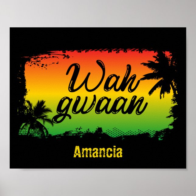 Jamaican Rasta Wah Gwaan Patwah Phrase Poster (Vorne)