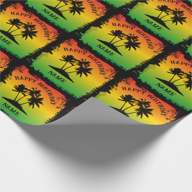 Jamaican Rastafarian Happy Birthday Geschenkpapier (Ecke)