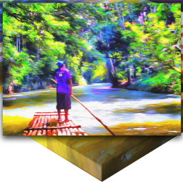 Jamaican River Raft Ride J001 Art Leinwanddruck