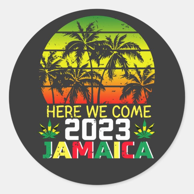 Jamaika 2023 kommt runder aufkleber (Vorderseite)